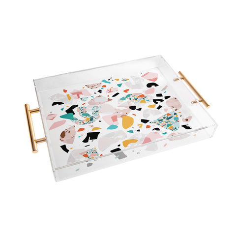 evamatise Mixed Mess I Collage Terrazzo Acrylic Tray