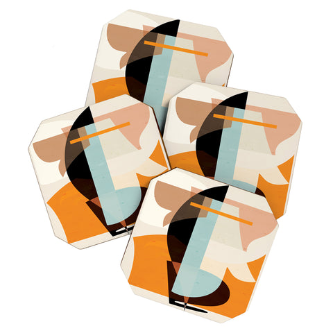 evamatise Modern Abstraction Desert Coaster Set