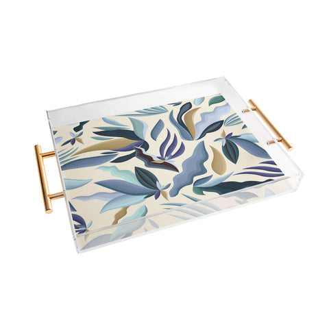 evamatise Moody Palms on Cream Retro Acrylic Tray