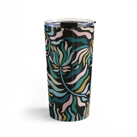 evamatise Springtime Florals on Dark Travel Mug