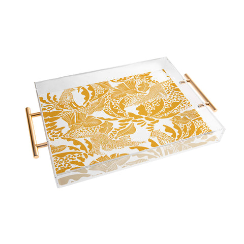 evamatise Surreal Jungle in Bright Yellow Acrylic Tray
