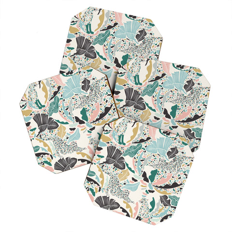 evamatise Surreal Wilderness Colorful Jungle Coaster Set