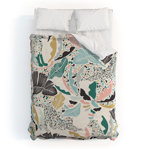 evamatise Surreal Wilderness Colorful Jungle Duvet Cover