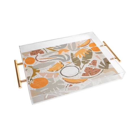 evamatise Tiki Picnic Mid Century Modern Acrylic Tray