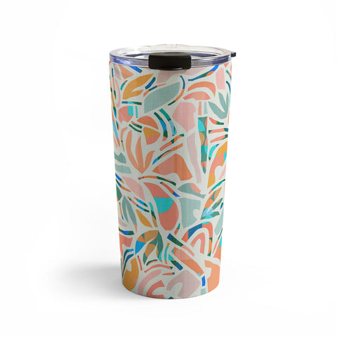 evamatise Tropical CutOut Shapes in Mint Travel Mug