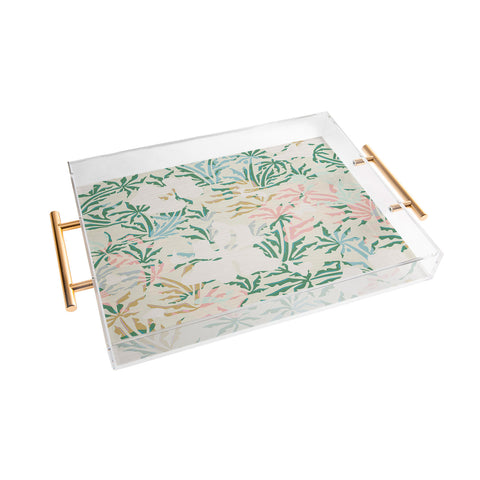 evamatise Tropical Jungle Landscape Abstraction Acrylic Tray