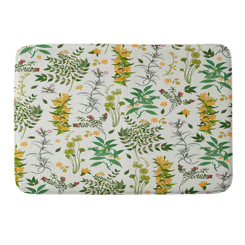 evamatise Vintage Wildflowers Cozy Memory Foam Bath Mat