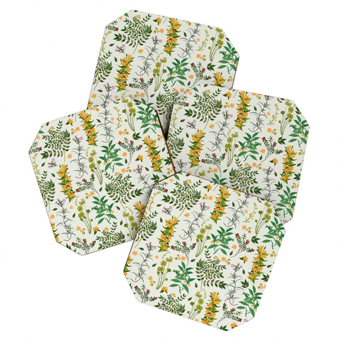 evamatise Vintage Wildflowers Cozy Coaster Set