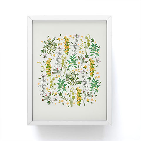evamatise Vintage Wildflowers Cozy Framed Mini Art Print