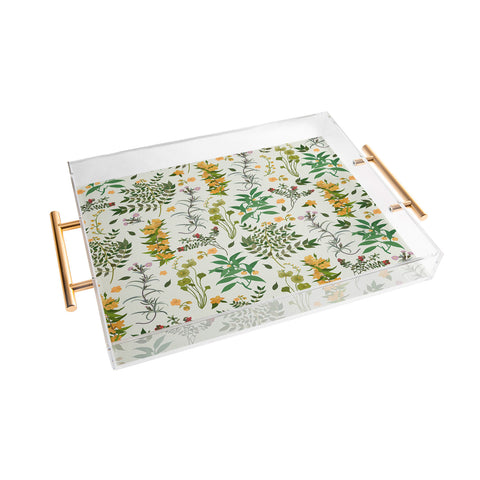 evamatise Vintage Wildflowers Cozy Acrylic Tray