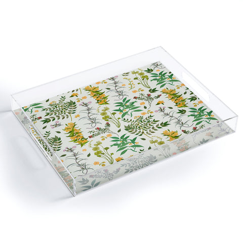 evamatise Vintage Wildflowers Cozy Acrylic Tray
