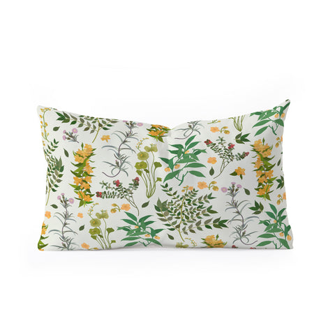 evamatise Vintage Wildflowers Cozy Oblong Throw Pillow