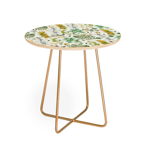 evamatise Vintage Wildflowers Cozy Round Side Table