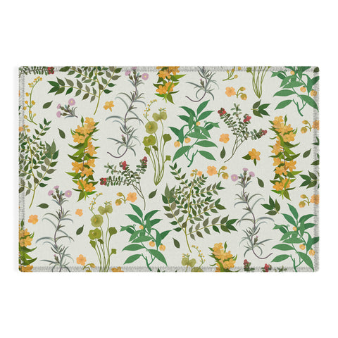 evamatise Vintage Wildflowers Cozy Outdoor Rug