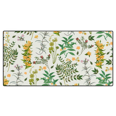 evamatise Vintage Wildflowers Cozy Desk Mat
