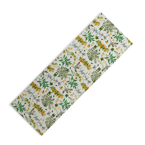 evamatise Vintage Wildflowers Cozy Yoga Mat