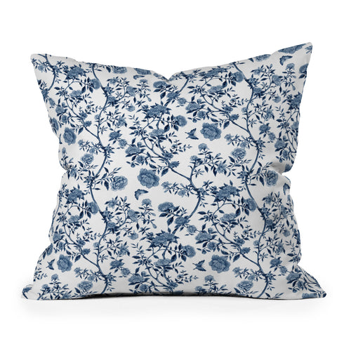 Evanjelina & Co Chinoiserie Classic Blue Throw Pillow
