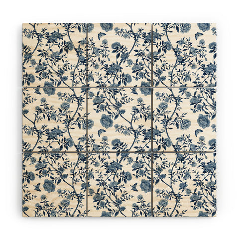 Evanjelina & Co Chinoiserie Classic Blue Wood Wall Mural