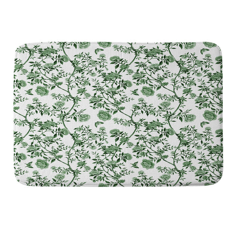 Evanjelina & Co Chinoiserie Emerald Green Memory Foam Bath Mat