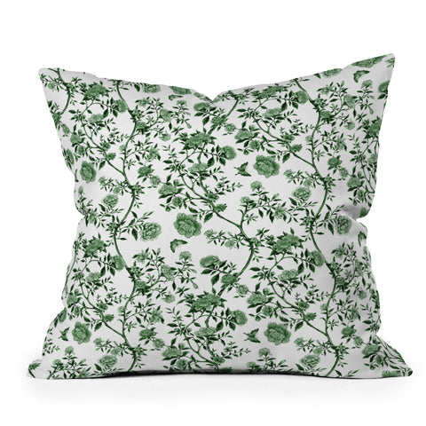 Evanjelina & Co Chinoiserie Emerald Green Outdoor Throw Pillow