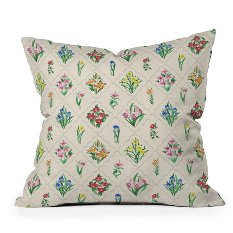 Evanjelina & Co Japanese Collection Cream II Throw Pillow