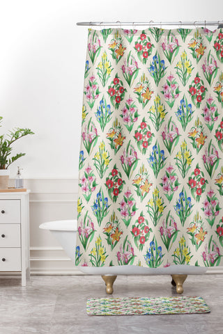 Evanjelina & Co Japanese Collection Cream Shower Curtain And Mat