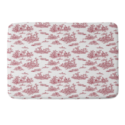 Evanjelina & Co Toile De Jouy Chili Pepper Memory Foam Bath Mat