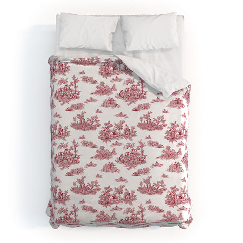 Evanjelina & Co Toile De Jouy Chili Pepper Duvet Cover