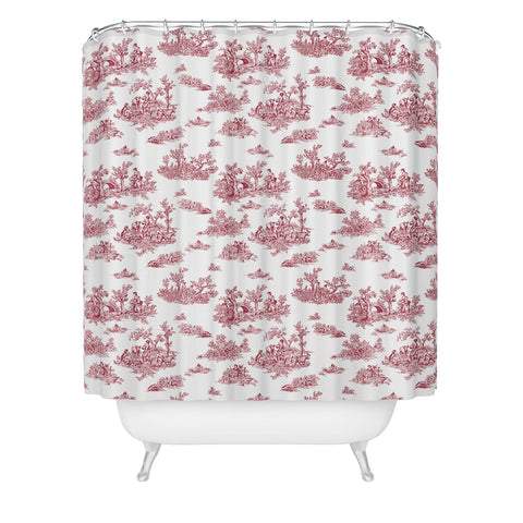Evanjelina & Co Toile De Jouy Chili Pepper Shower Curtain