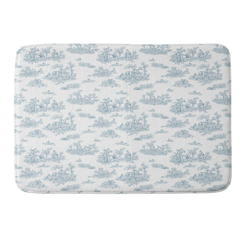 Evanjelina & Co Toile De Jouy Duck Egg Blue Memory Foam Bath Mat