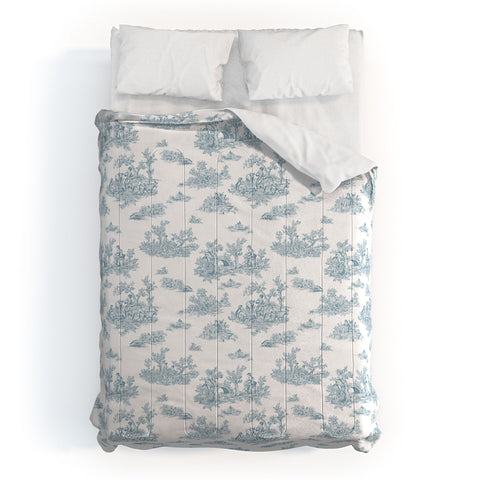 Evanjelina & Co Toile De Jouy Duck Egg Blue Comforter