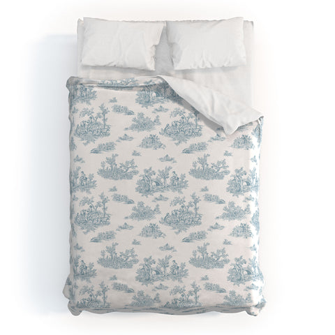 Evanjelina & Co Toile De Jouy Duck Egg Blue Duvet Cover