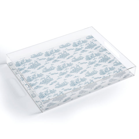 Evanjelina & Co Toile De Jouy Duck Egg Blue Acrylic Tray