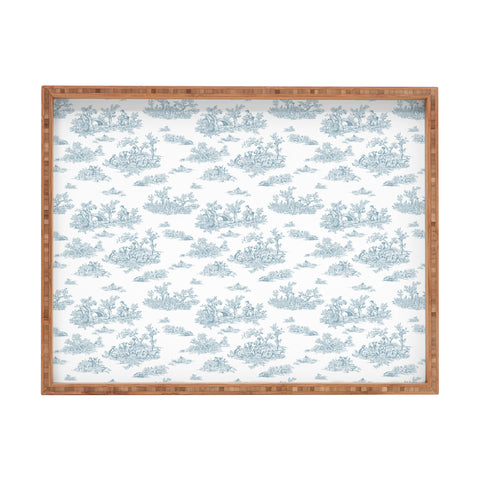 Evanjelina & Co Toile De Jouy Duck Egg Blue Rectangular Tray
