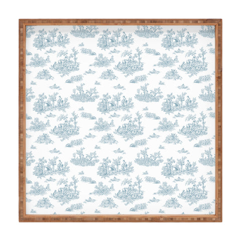 Evanjelina & Co Toile De Jouy Duck Egg Blue Square Tray