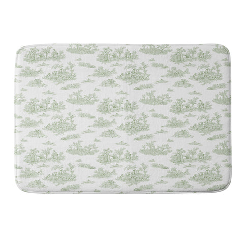 Evanjelina & Co Toile De Jouy Sage Memory Foam Bath Mat