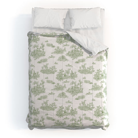 Evanjelina & Co Toile De Jouy Sage Comforter