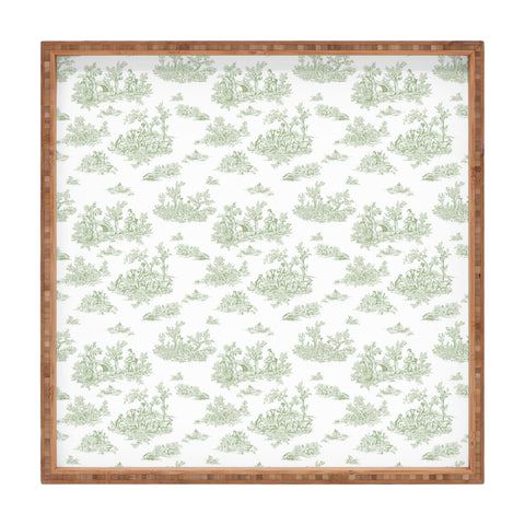 Evanjelina & Co Toile De Jouy Sage Square Tray