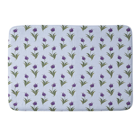 Evanjelina & Co Turkish Ebru Purple Tulip Memory Foam Bath Mat