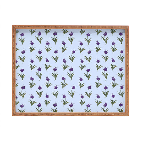Evanjelina & Co Turkish Ebru Purple Tulip Rectangular Tray
