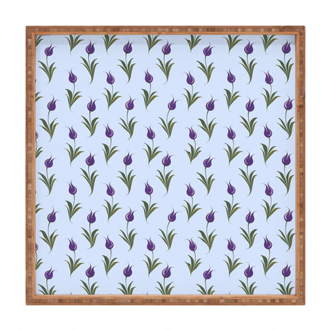 Evanjelina & Co Turkish Ebru Purple Tulip Square Tray