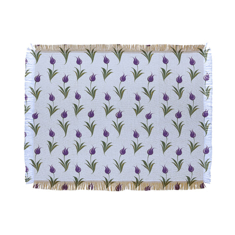 Evanjelina & Co Turkish Ebru Purple Tulip Throw Blanket