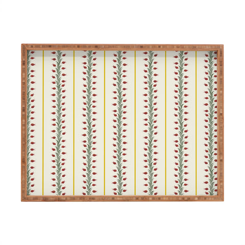Evanjelina & Co Turkish Ebru Red Tulips Rectangular Tray