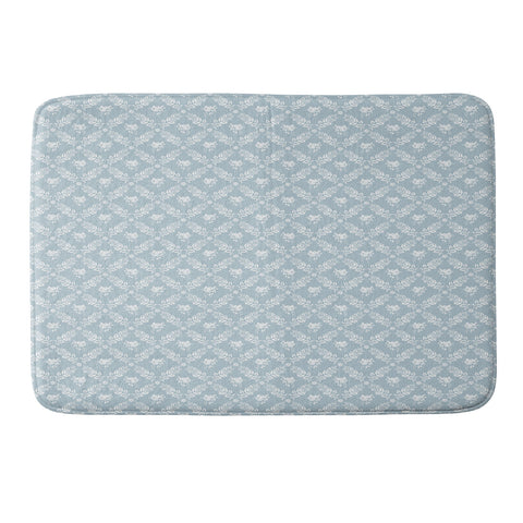 Evanjelina & Co Vintage French Flower Blue Memory Foam Bath Mat