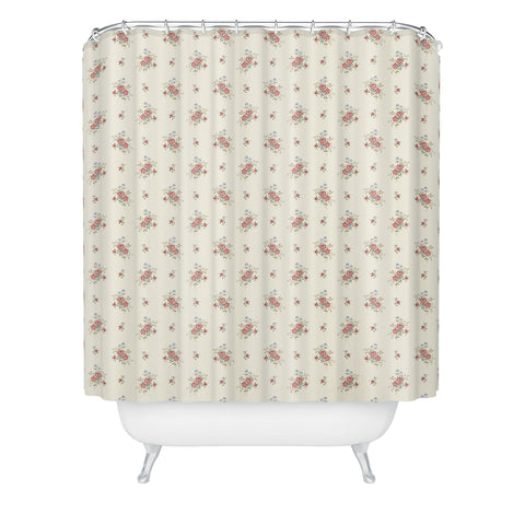 Evanjelina & Co Vintage French Flower Cream Shower Curtain