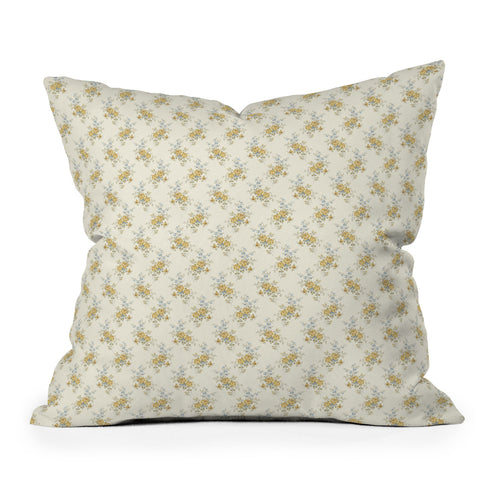 Evanjelina & Co Vintage French Flower Cream Yellow Throw Pillow