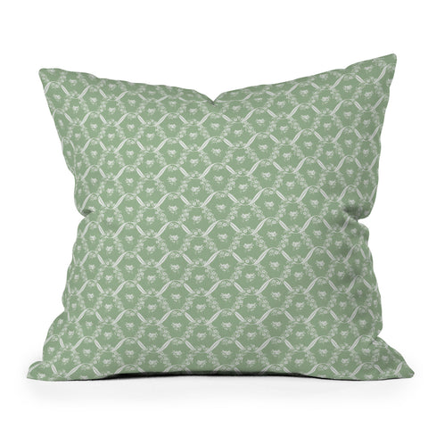 Evanjelina & Co Vintage French Flower Green Outdoor Throw Pillow