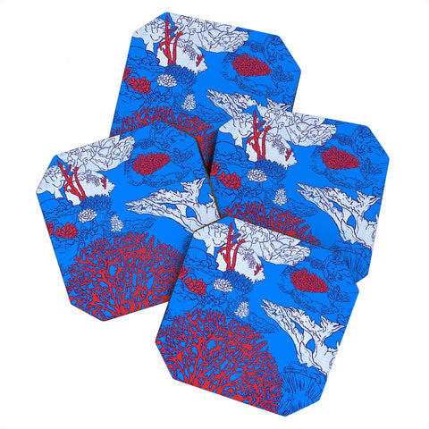 Evgenia Chuvardina Big coral reef Coaster Set