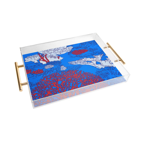 Evgenia Chuvardina Big coral reef Acrylic Tray