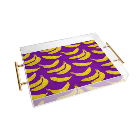 Evgenia Chuvardina Bright bananas Acrylic Tray